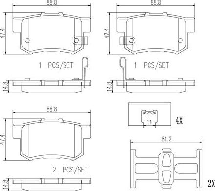 Brembo P28039N - Kit pastiglie freno, Freno a disco autozon.pro