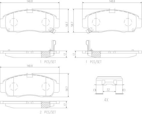 Brembo P28034N - Kit pastiglie freno, Freno a disco autozon.pro