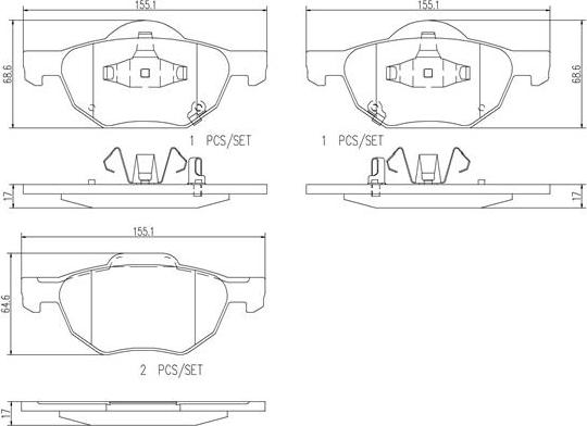 Brembo P28036N - Kit pastiglie freno, Freno a disco autozon.pro