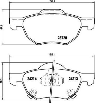 Brembo P 28 036 - Kit pastiglie freno, Freno a disco autozon.pro