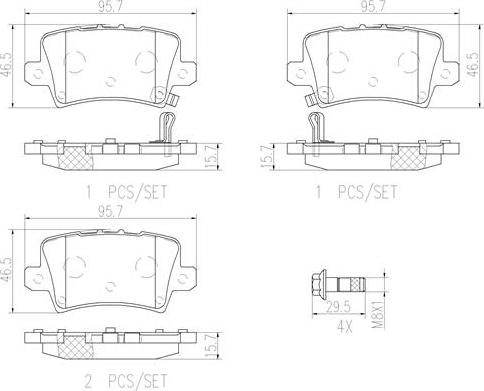 Brembo P28038N - Kit pastiglie freno, Freno a disco autozon.pro