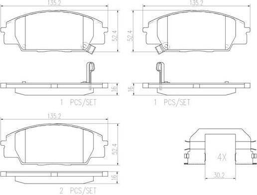 Brembo P28032N - Kit pastiglie freno, Freno a disco autozon.pro