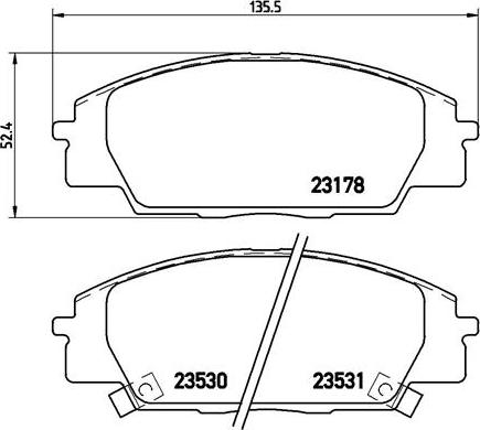 Brembo P 28 032 - Kit pastiglie freno, Freno a disco autozon.pro