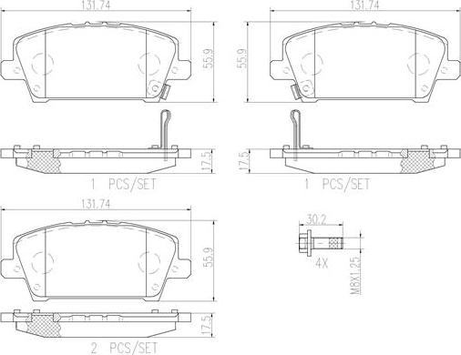 Brembo P28037N - Kit pastiglie freno, Freno a disco autozon.pro