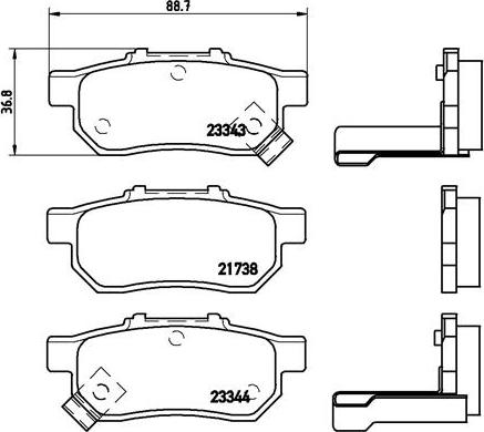 Brembo P 28 025 - Kit pastiglie freno, Freno a disco autozon.pro