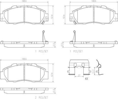 Brembo P28026N - Kit pastiglie freno, Freno a disco autozon.pro