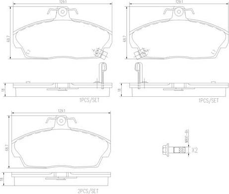 Brembo P28020N - Kit pastiglie freno, Freno a disco autozon.pro