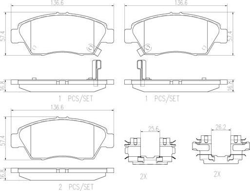 Brembo P28023N - Kit pastiglie freno, Freno a disco autozon.pro