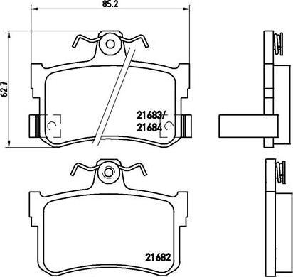 Brembo P 28 027 - Kit pastiglie freno, Freno a disco autozon.pro