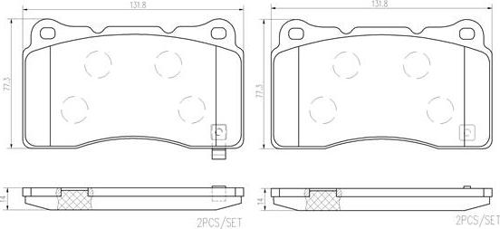 Brembo P 28 106 - Kit pastiglie freno, Freno a disco autozon.pro