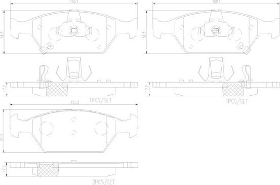 Brembo P28100N - Kit pastiglie freno, Freno a disco autozon.pro