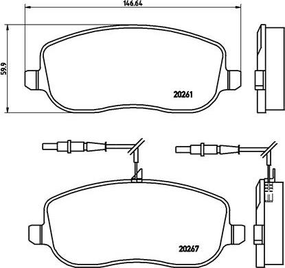 Brembo P 23 090 - Kit pastiglie freno, Freno a disco autozon.pro