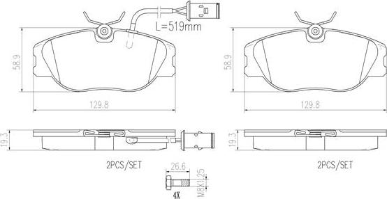 Brembo P23041N - Kit pastiglie freno, Freno a disco autozon.pro