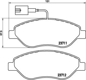 Brembo P 23 086 - Kit pastiglie freno, Freno a disco autozon.pro