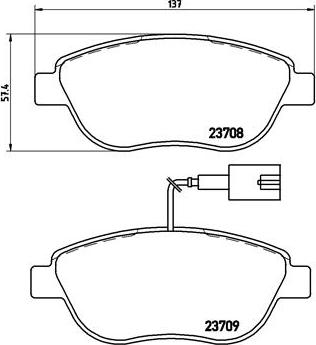 Brembo P 23 087 - Kit pastiglie freno, Freno a disco autozon.pro