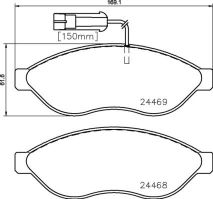 Brembo P 23 144 - Kit pastiglie freno, Freno a disco autozon.pro