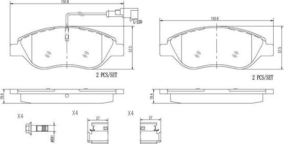 Brembo P23145N - Kit pastiglie freno, Freno a disco autozon.pro