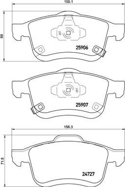 Brembo P 23 155 - Kit pastiglie freno, Freno a disco autozon.pro