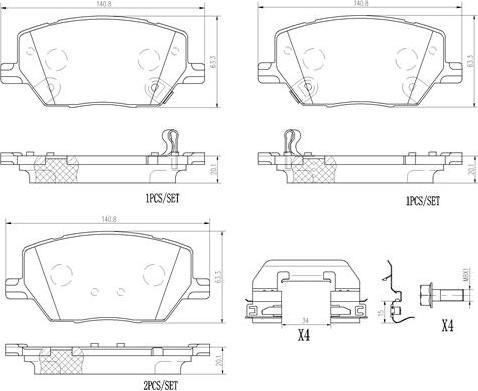 Brembo P23164N - Kit pastiglie freno, Freno a disco autozon.pro