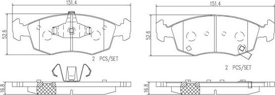 Brembo P23168N - Kit pastiglie freno, Freno a disco autozon.pro