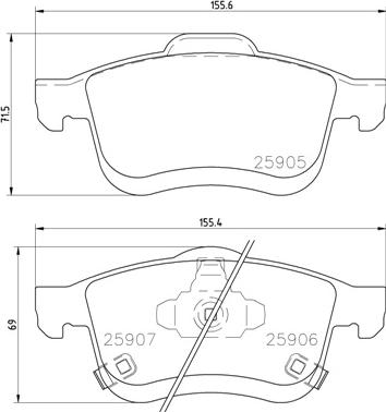 Brembo P 23 167 - Kit pastiglie freno, Freno a disco autozon.pro