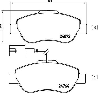 Brembo P 23 107 - Kit pastiglie freno, Freno a disco autozon.pro