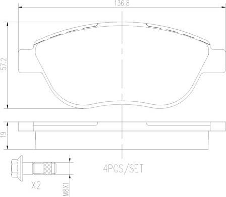 Brembo P23119N - Kit pastiglie freno, Freno a disco autozon.pro