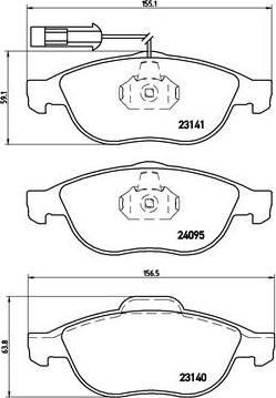 Brembo P 23 114 - Kit pastiglie freno, Freno a disco autozon.pro