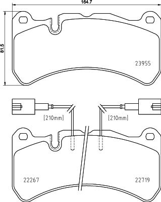 Brembo P 23 186 - Kit pastiglie freno, Freno a disco autozon.pro