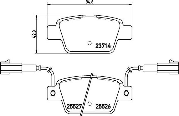 Brembo P 23 135 - Kit pastiglie freno, Freno a disco autozon.pro