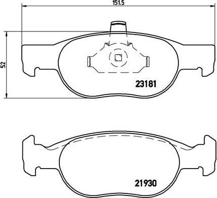 Brembo P 23 125 - Kit pastiglie freno, Freno a disco autozon.pro