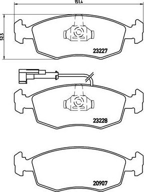 Brembo P 23 121 - Kit pastiglie freno, Freno a disco autozon.pro