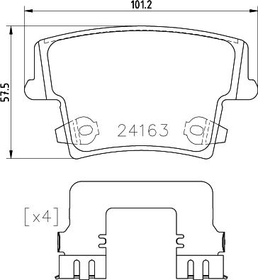 Brembo P 23 175 - Kit pastiglie freno, Freno a disco autozon.pro