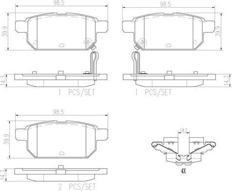 Brembo P79029N - Kit pastiglie freno, Freno a disco autozon.pro