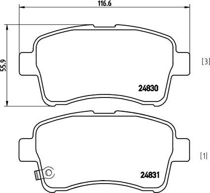 Brembo P 79 021 - Kit pastiglie freno, Freno a disco autozon.pro