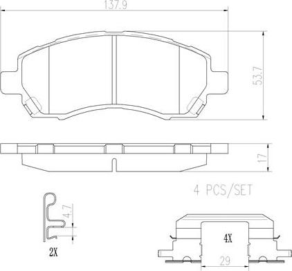 Brembo P78009N - Kit pastiglie freno, Freno a disco autozon.pro