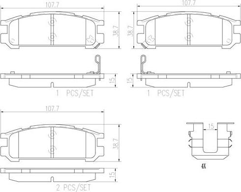 Brembo P78005N - Kit pastiglie freno, Freno a disco autozon.pro