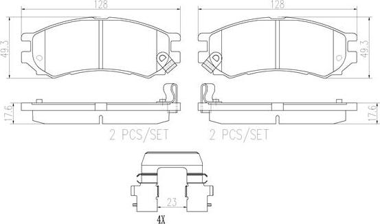 Brembo P73001N - Kit pastiglie freno, Freno a disco autozon.pro