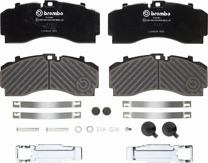 Brembo P A3 001 - Kit pastiglie freno, Freno a disco autozon.pro