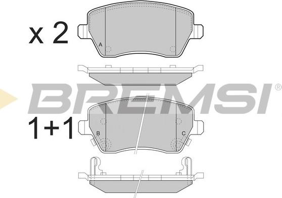 Bremsi BP3495 - Kit pastiglie freno, Freno a disco autozon.pro