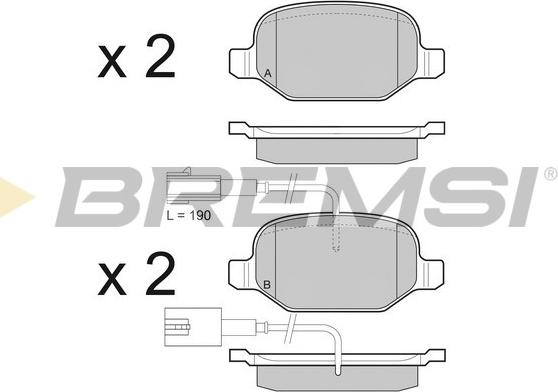 Bremsi BP3490 - Kit pastiglie freno, Freno a disco autozon.pro