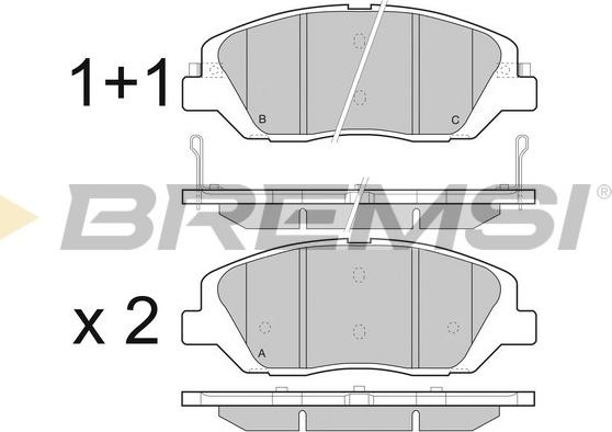 Bremsi BP3492 - Kit pastiglie freno, Freno a disco autozon.pro