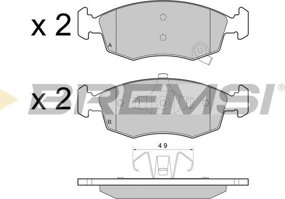 Bremsi BP3445 - Kit pastiglie freno, Freno a disco autozon.pro