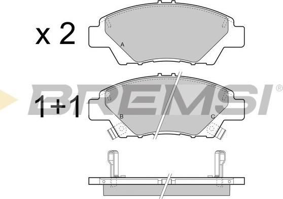 Bremsi BP3446 - Kit pastiglie freno, Freno a disco autozon.pro