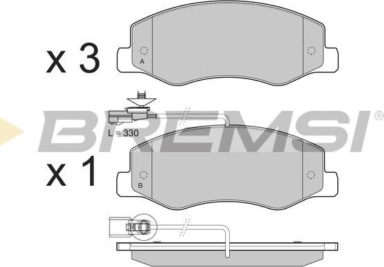 Bremsi BP3440 - Kit pastiglie freno, Freno a disco autozon.pro