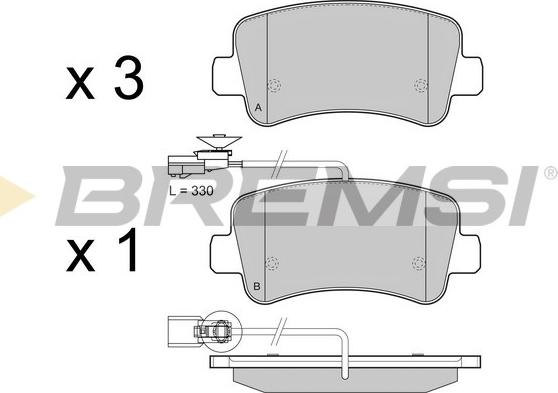 Bremsi BP3441 - Kit pastiglie freno, Freno a disco autozon.pro