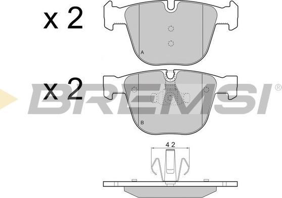 Bremsi BP3448 - Kit pastiglie freno, Freno a disco autozon.pro