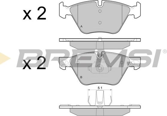 Bremsi BP3447 - Kit pastiglie freno, Freno a disco autozon.pro