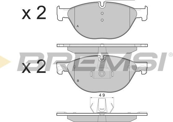 Bremsi BP3451 - Kit pastiglie freno, Freno a disco autozon.pro