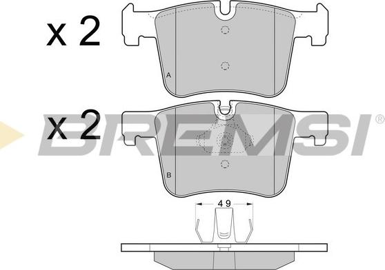 Bremsi BP3453 - Kit pastiglie freno, Freno a disco autozon.pro